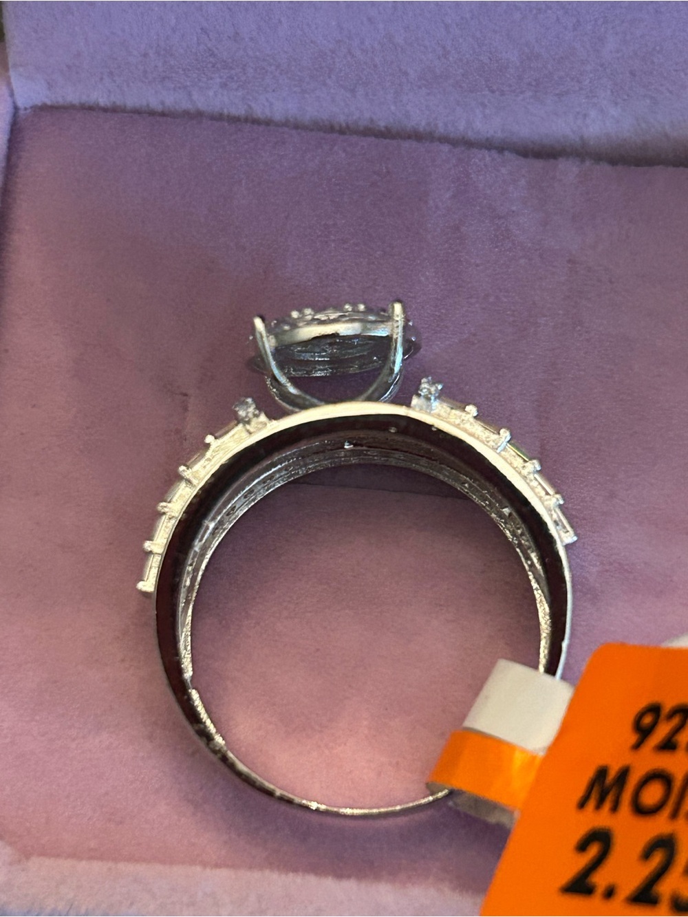 Dazzling 2.25CTW Genuine Moissanite Cluster Ring in 925 Sterling Silver Size 9 - Picture 3 of 12